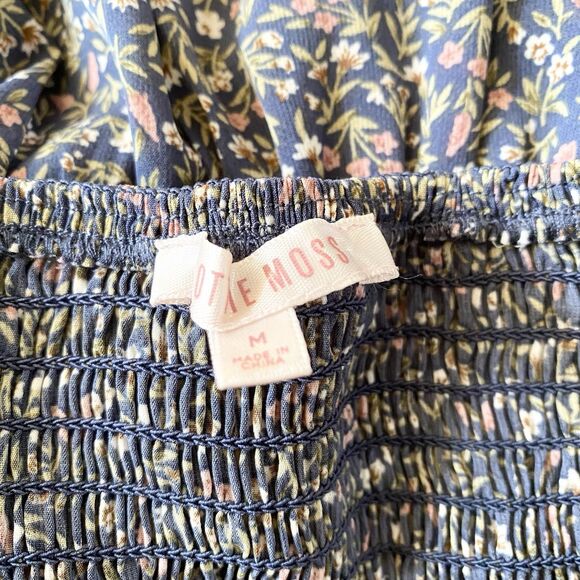 Lottie Moss Women’s Babydoll Mini Rauched Dress Sleeveless Blue Floral Size‎ M - Picture 4 of 15